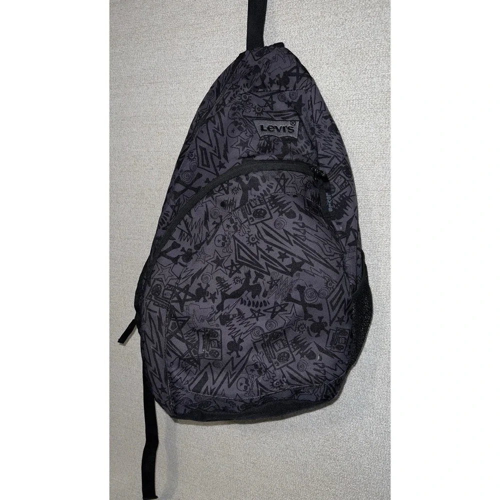 Levis‎ BACKPACK BLACK Crossbody Polyester Mesh Girl Boy Stars